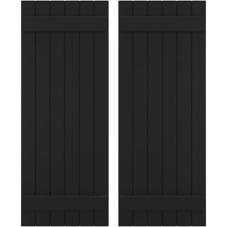 Americraft 6-Board (2 Batten) Exterior Real Wood Joined Board-n-Batten Shutters, ARW101BB621X48BLH